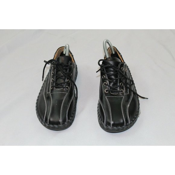 Menico Stitched Soft Leather Shoes Men 41 U.S 8 Casual Moccasin Style Loafers - Picture 2 of 5